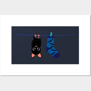 bat cat socks Posters and Art